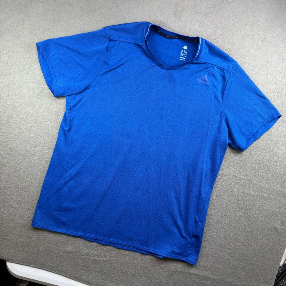 Adidas Climalite Shirt Mens XL Blue‎ Running Athletic Gym Training AZ9441